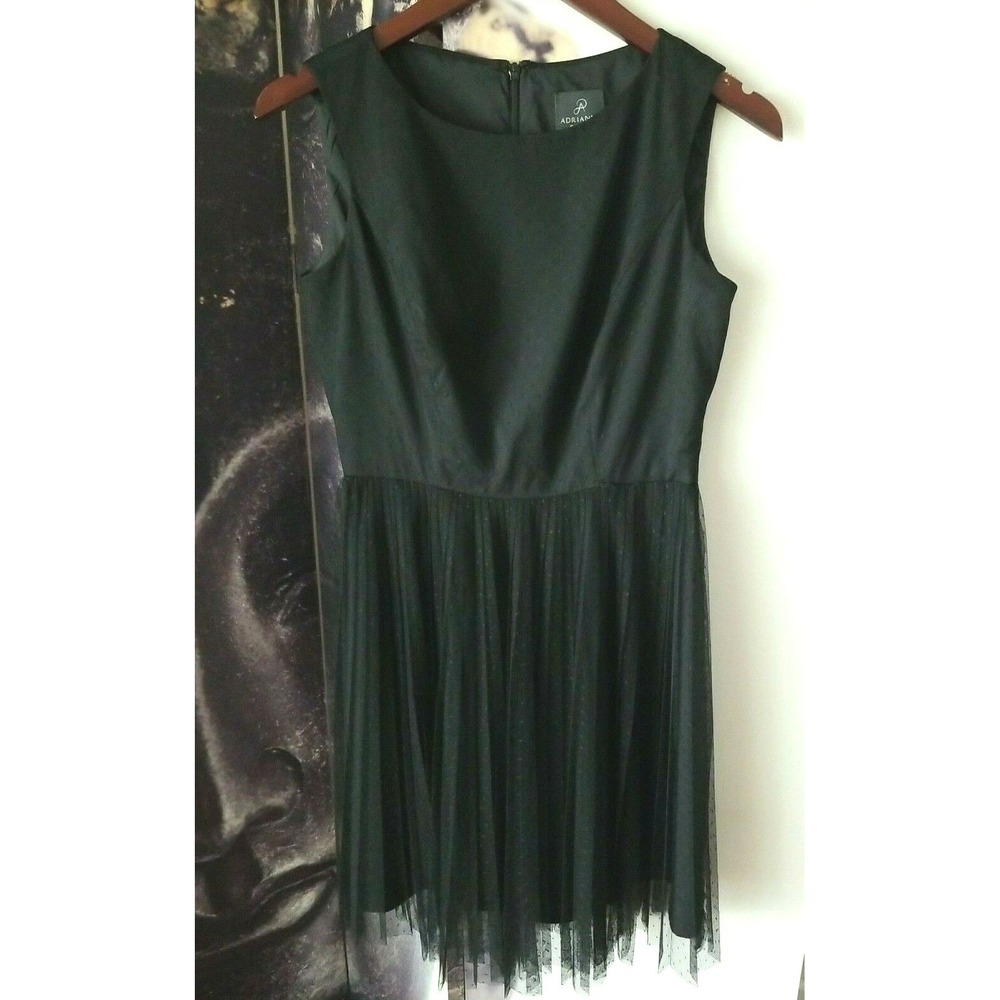 Adrianna Papell Women's Sleeveless Lace Overlay‎ Sheath Dress Petite Sz 2P Black